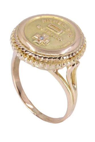 Bague BAGUE MÉDAILLE D'AMOUR AUGIS DIAMANT 58 Facettes 079551