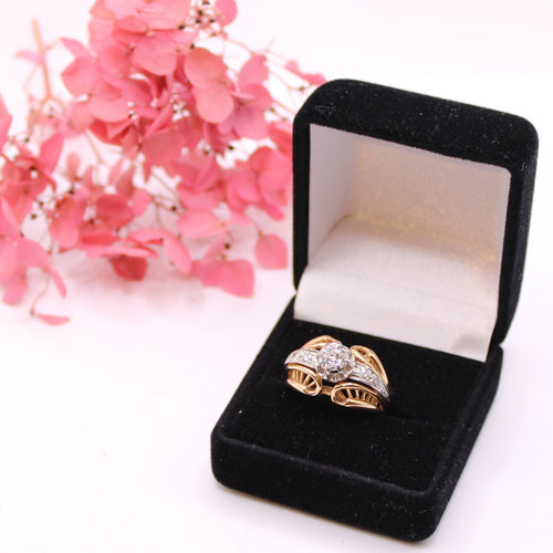 Bague 52 Bague Solitaire Art Déco Diamant 0.60 ct 58 Facettes
