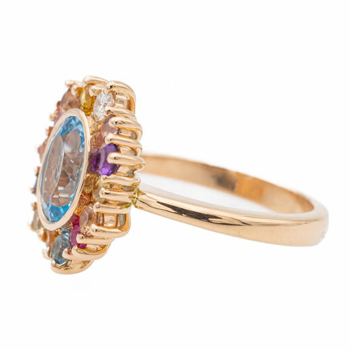 Bague 54 Bague Marguerite Or rose Topaze 58 Facettes 2485289CN
