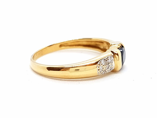 Bague 53 Bague Or jaune Saphir 58 Facettes 06508CD