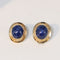 Boucles d'oreilles Boucles d’oreilles ovales en or jaune et Saphirs étoilés 58 Facettes