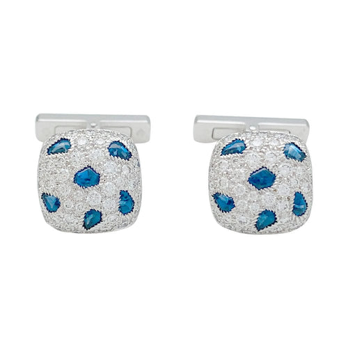 Boutons de manchette Boutons de manchette Cartier "Panthère" or blanc et diamants. 58 Facettes 31545