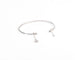 Bracelet Bracelet demi jonc or gris et diamant sur le dessus 58 Facettes 0