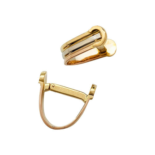 Boutons de manchette Boutons de manchettes Cartier Mini Ressort CC trois ors. 58 Facettes 32489