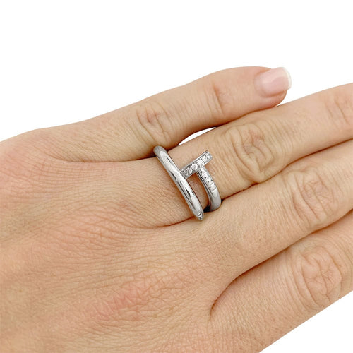 Bague 49 Bague Cartier "Juste un Clou" en or blanc et diamants. 58 Facettes 30877