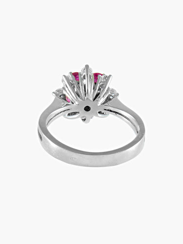 Bague 53 BAGUE VINTAGE RUBIS ET DIAMANTS EN OR BLANC 58 Facettes