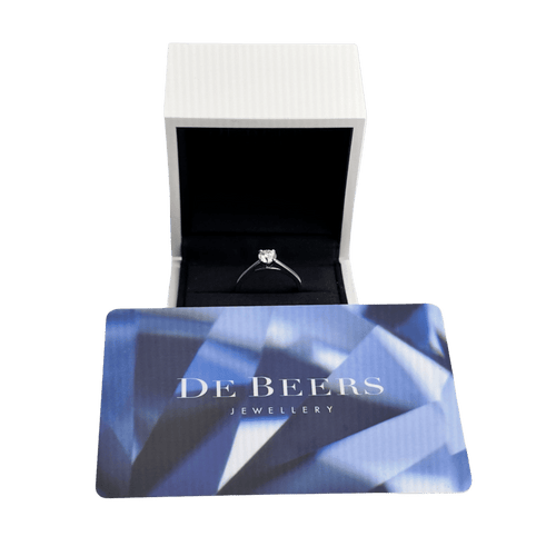 Bague Solitaire De Beers "DB Classic" Diamant & Platine 58 Facettes