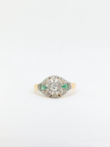 Bague Bague Art Déco Diamants et Emeraudes 58 Facettes 118