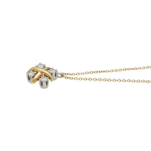 Collier Collier Tiffany&Co. Schlumberger, "Lynn", or jaune, platine et diamants. 58 Facettes 31266
