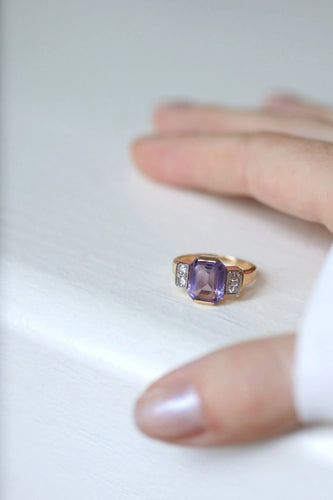 Bague Bague Art Déco améthyste et diamants 58 Facettes