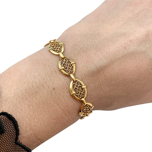 Bracelet Bracelet filigrane en or jaune. 58 Facettes 30722