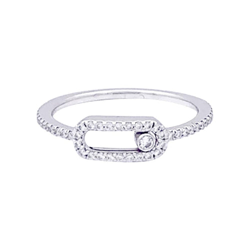Bague 49 Bague Messika, "Move Uno Pavé", or blanc et diamants. 58 Facettes 33423