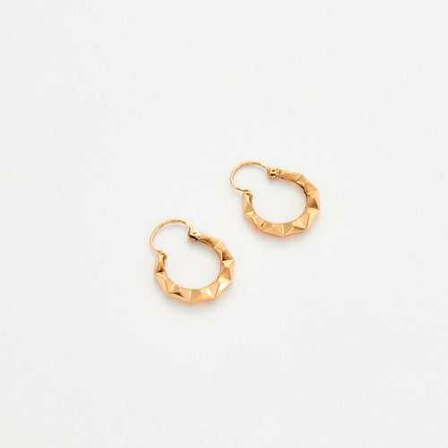 Boucles d'oreilles Petites créoles or rose 58 Facettes