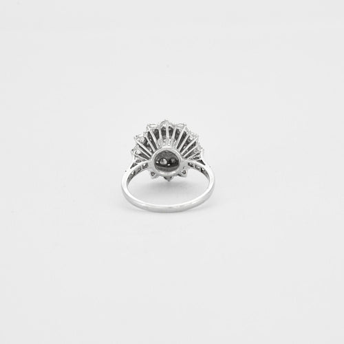 Bague 54 Bague Fleur Vintage Diamants 58 Facettes 1950