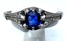 Bague Bague 1900 Platine Saphir et Diamants 58 Facettes