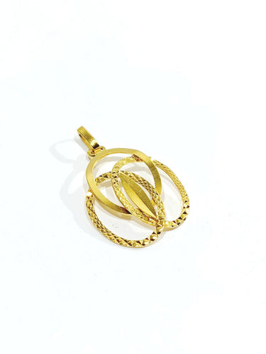 Pendentif Pendentif cercles entrelacés en or jaune 58 Facettes