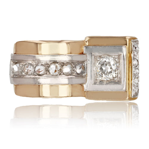 Bague 51 Bague tank diamants asymétrique 58 Facettes 21-101-51