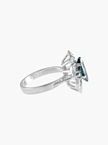 Bague BAGUE VINTAGE  SAPHIRS ET DIAMANTS OR BLANC 58 Facettes