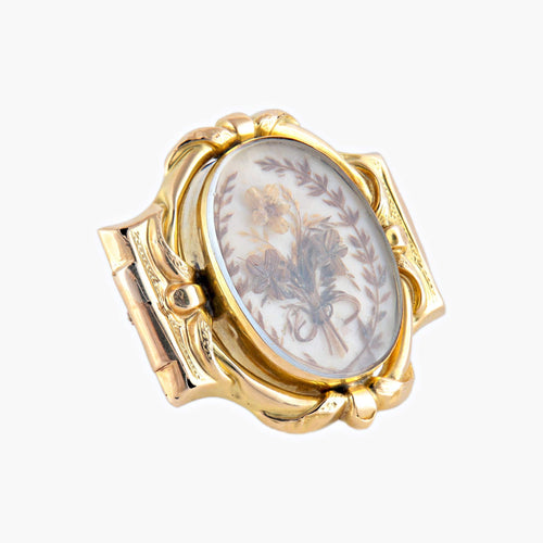 Broche Broche-reliquaire bouquet de fleurs XIXe 58 Facettes 450