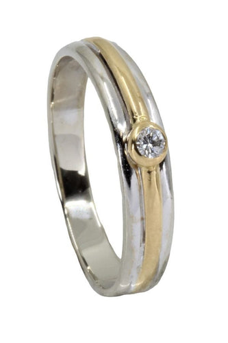Bague BAGUE JONC 2 ORS DIAMANT 58 Facettes 053901