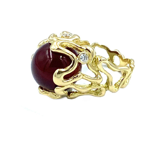 Bague Gilbert Albert. Bague or jaune et diamants 58 Facettes