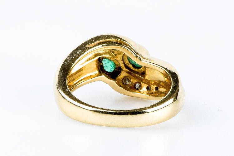 Bague 52 Bague diamants émeraudes en or massif 58 Facettes