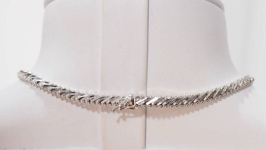 Collier Collier Or blanc Diamants 58 Facettes 31983
