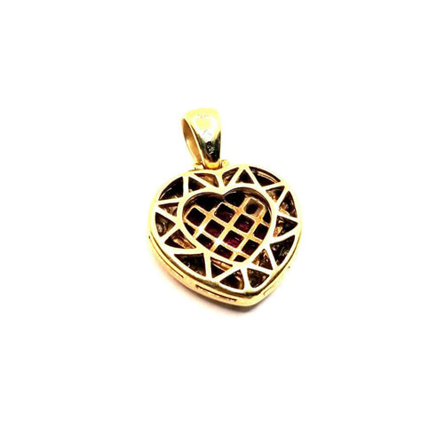 Pendentif PENDENTIF COEUR RUBIS DIAMANTS 58 Facettes 3334