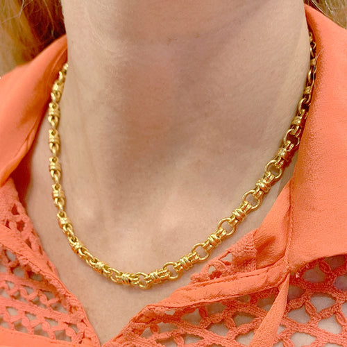 Collier Collier vintage maille marine en or jaune. 58 Facettes 31574