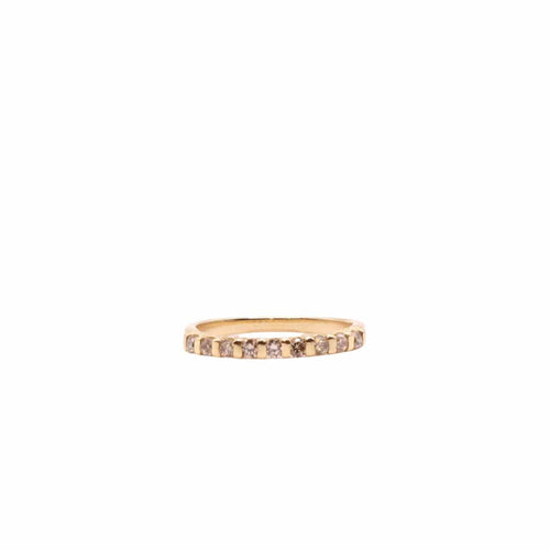 Bague Alliance or jaune demi-tour diamants 58 Facettes