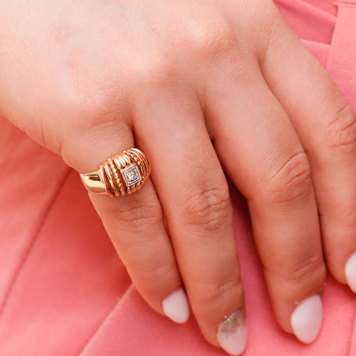 Bague Bague en or rose et diamant 58 Facettes 15997