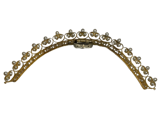 Accessoire COURONNE DIADEME OR 18K ET PERLES 58 Facettes