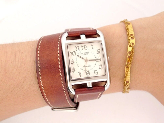 Montre vintage montre HERMES cape cod double tour cc1.710 40 mm acier automatique 58 Facettes 253605