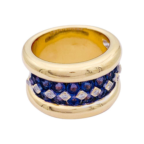 Bague 52 Bague Poiray or jaune, saphirs, diamants. 58 Facettes 32679