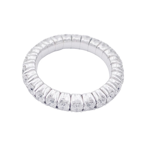 Bague 52 Alliance tour complet or blanc, diamants. 58 Facettes 33230