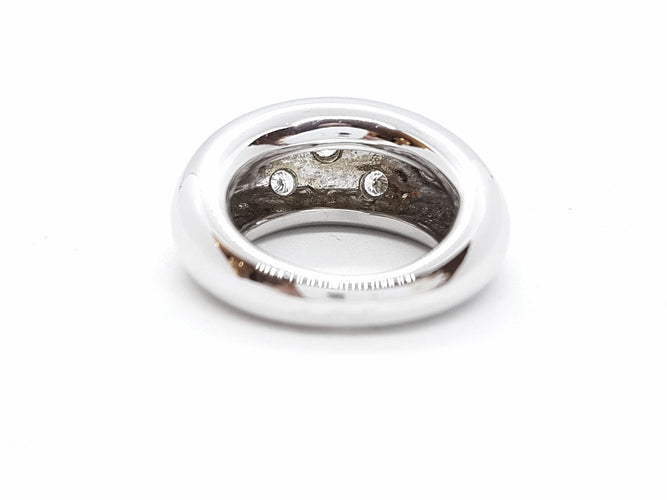 Bague 52 Bague Jonc Or blanc Diamant 58 Facettes 00707CN