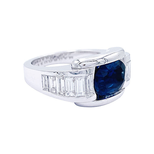Bague 52 Mauboussin - bague Alessandra, or blanc, saphir, diamants. 58 Facettes 32448