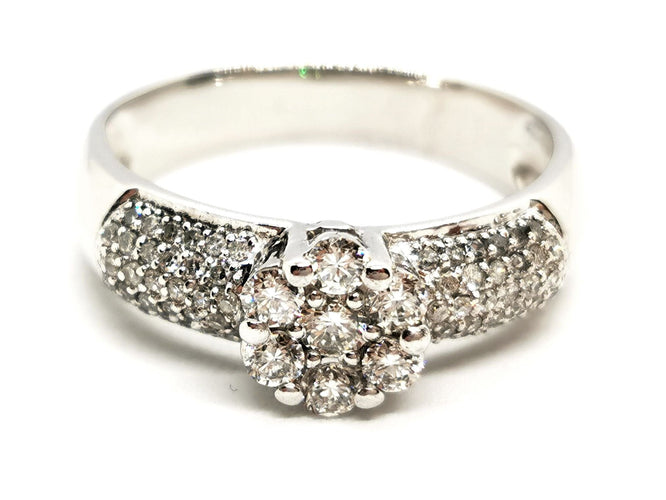 Bague 62 Bague Fleur Or blanc Diamant 58 Facettes 1599638CN