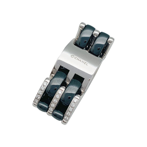 Bague 52 Bague Chanel, modèle "Ultra", en or blanc, céramique noire et diamants. 58 Facettes 31664