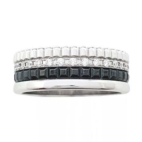 Bague 53 Bague Boucheron, "Quatre Black Edition Small", en or blanc, diamants. 58 Facettes 33101