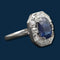 Bague Bague Marguerite or gris, saphir et diamants "Lady Di" 58 Facettes 2429
