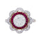 Bague 52 Bague ancienne "fleur" diamants et rubis calibés. 58 Facettes 32775
