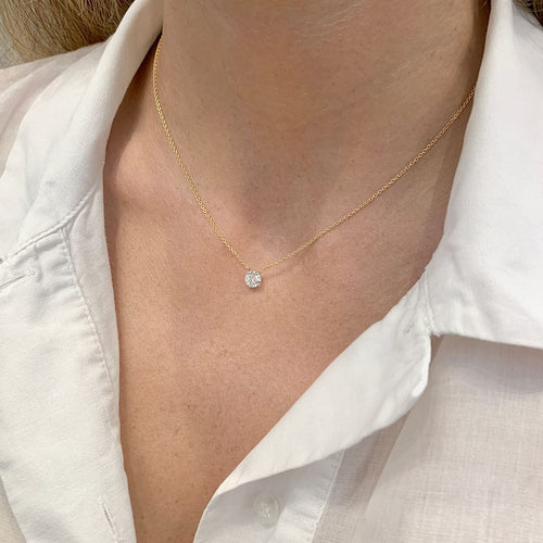 Collier Collier solitaire, or jaune et blanc. 58 Facettes 31949