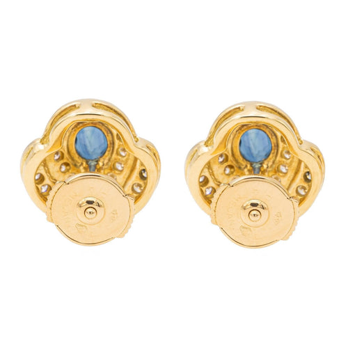 Boucles d'oreilles Boucles d'oreilles Puces Or jaune Saphir 58 Facettes 2378032CN