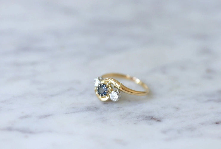 Bague Bague Toi et Moi Saphir & Diamants 58 Facettes