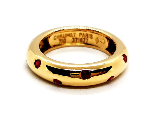 Bague 51 Chaumet Bague Jonc Constellation Or jaune Rubis 58 Facettes 1292117CN