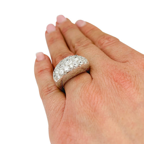 Bague 53 Bague jarretière platine et diamants. 58 Facettes 31232