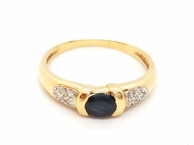 Bague 53 Bague Or jaune Saphir 58 Facettes 06508CD