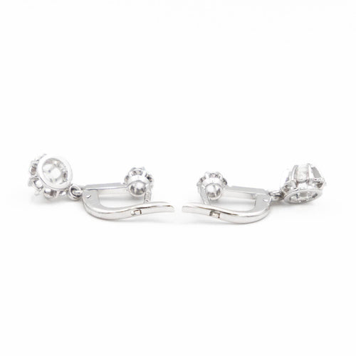 Boucles d'oreilles Boucles d'oreilles Dormeuses Or blanc Diamant 58 Facettes 2027486CN