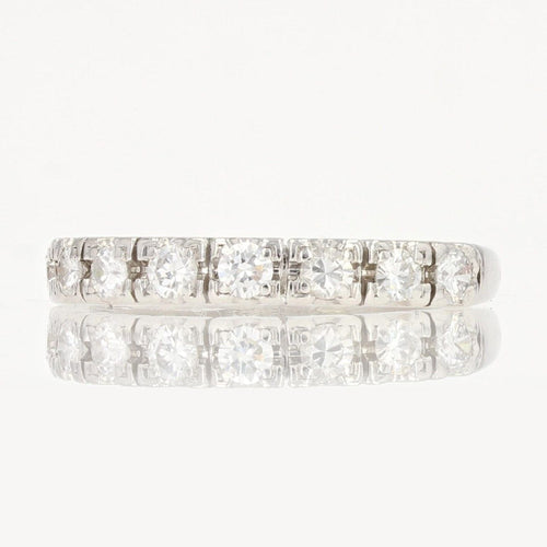 Bague 53 Demi alliance diamants or blanc 58 Facettes 22-160